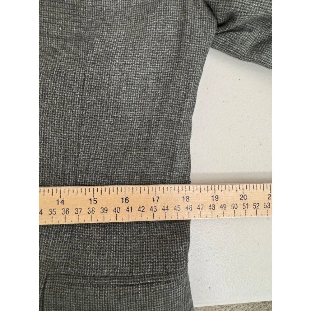 Zara 100% Linen mens plaid 2 button blazer tailored‎ office sz 38 (M)
